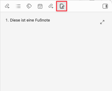 Fußnoten Ansicht
