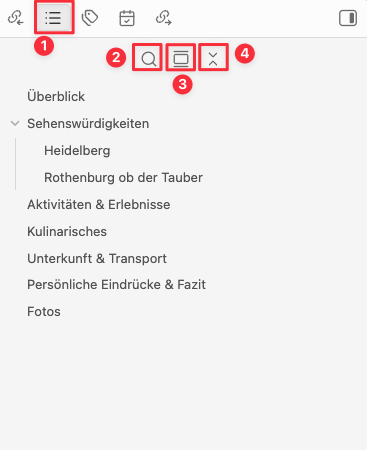 Gliederung Ansicht