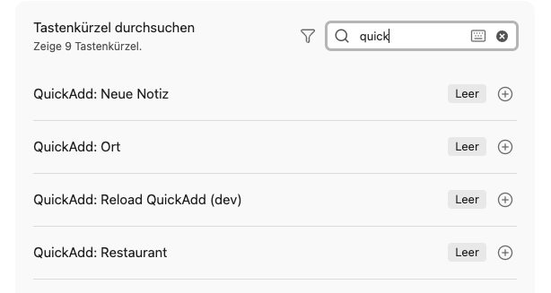 Tastenkürzel erstellen Tastenkürzel erstellen
