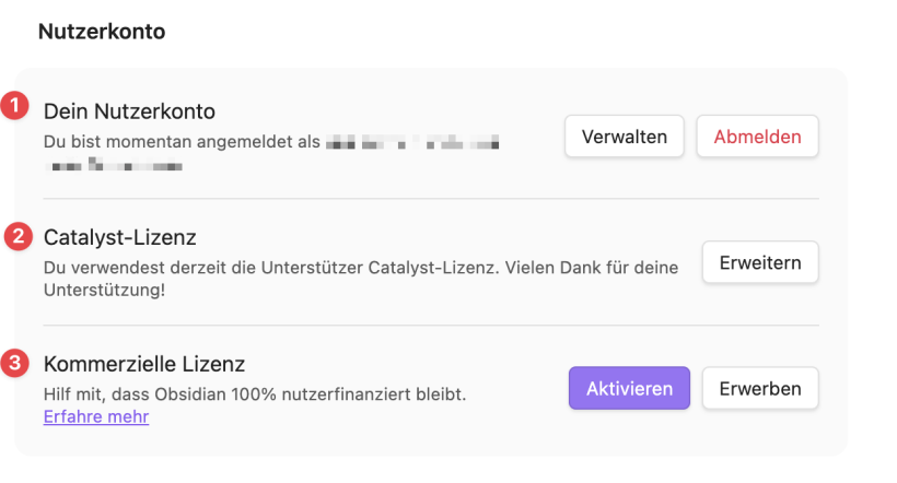 Nutzerkonto Einstellungsdialog Nutzerkonto