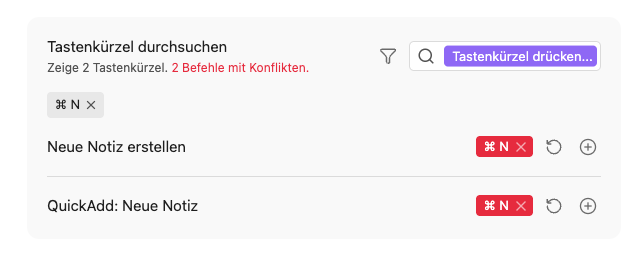 Konflikte auflisten Konflikte auflisten